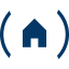 Blue House Logo With Circular Border Design